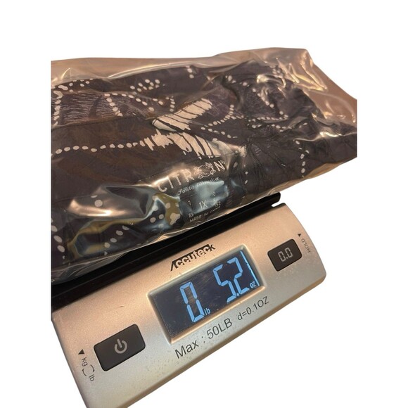 Citron Santa Monica 1X Black White Butterfly Floral Top Button Bamboo Blend READ - Picture 12 of 13